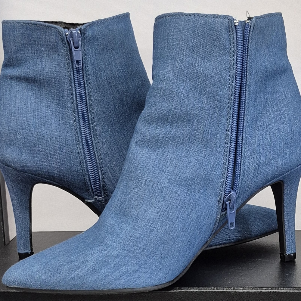 Blue Denim Ankle Boots